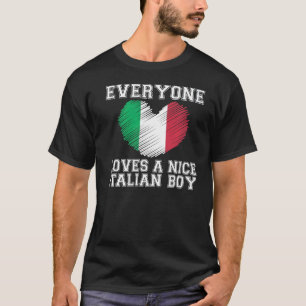 T-shirt Tout le monde aime un beau garçon italien Drapeau