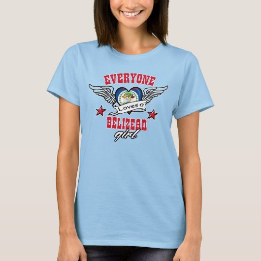 T-shirt Tout le monde aime une fille bélizienne (Devant)