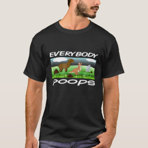 T-shirt Tout le monde fait caca avec Lama Kangourou Lapin