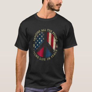 T-shirt Tout Le Peuple Imagine Vivre La Vie En Paix Hippie
