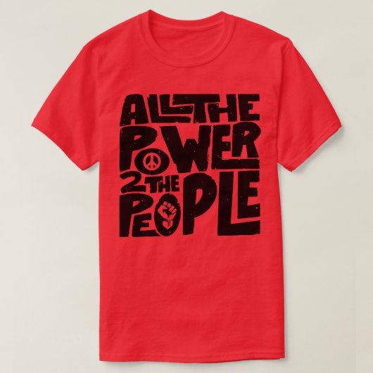T-shirt Tout Le Pouvoir Au Peuple Lts (Design devant)