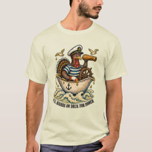 T-shirt Tout l'équipage à bord pour la dinde de Thanksgivi