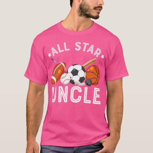 T-shirt Tout L'Oncle Étoile De L'Anniversaire Boy Basketba (Devant)