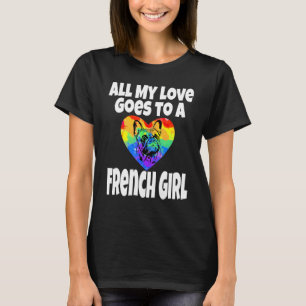 T-shirt Tout Mon Amour Va À Une Française Bulldog D