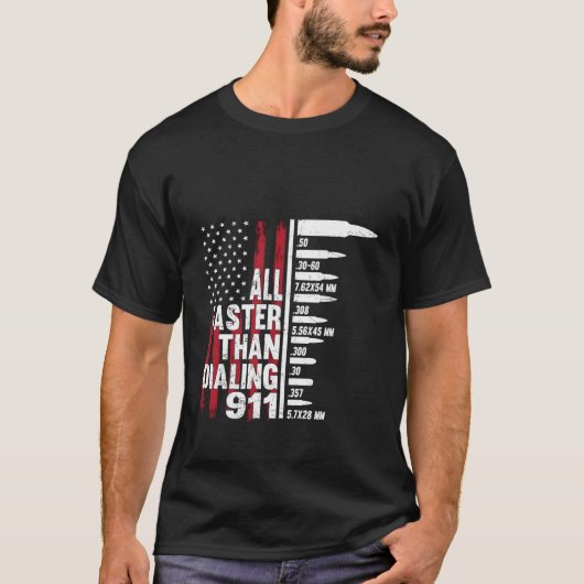 T-shirt Tout Plus Rapide Que De Composer Le Canon Drapeau  (Devant)