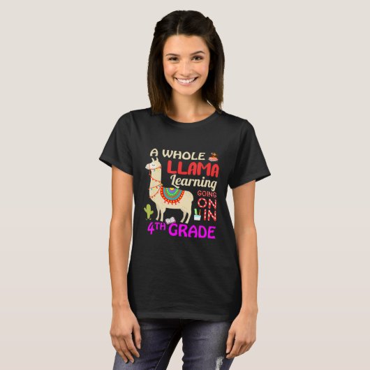 T-shirt Tout un apprentissage en lama en cours en 4e année (Devant entier)