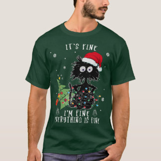 T-shirt Tout va bien Tout est fin Chats noirs Noël de