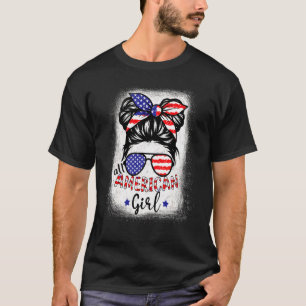 T-shirt Toute Américaine Bleached Patriotique Juillet 4 Us