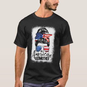 T-shirt Toute American Godmère 4 juillet Pride Maman Messy