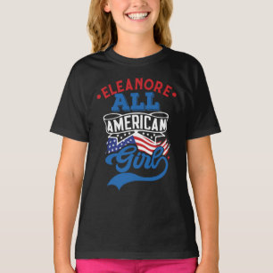 T-shirt Toute fille américaine 4th juillet patriotique nom