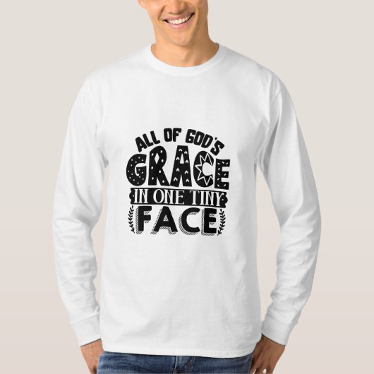 T-shirt Toute la grâce de Dieu en un visage minuscule - T- (Devant)