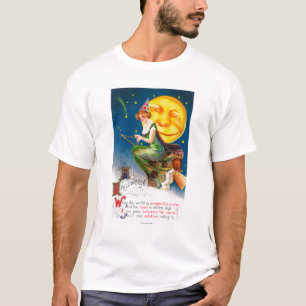 T-shirt Toute la sorcière de Halloween sur un balai par l