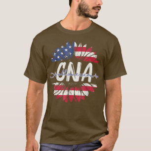 T-shirt Toute l'American CNA Life American Flag Sunflower