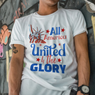 T-shirt Toute l'Amérique unie 4la gloire liberté Stars