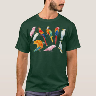 T-shirt Toute L'Aquarelle De Mon Parrot Pour Amateur De Pe