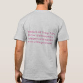 T-shirt Toute l'écriture rose grise d'Idina de choses (Dos)