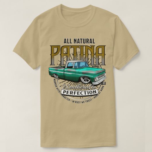 T-shirt TOUTE Patina naturelle VERTE (Design devant)