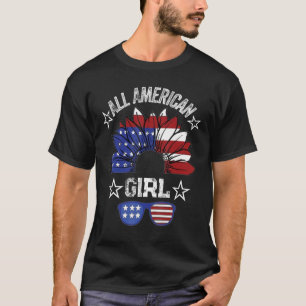 T-shirt Toutes Américaines 4 juillet Chemises Femmes Sunfl