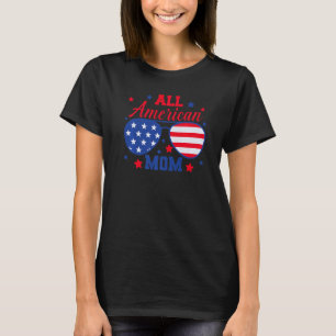 T-shirt Toutes American Mom Sunglasses USA Drapeau 4 juill