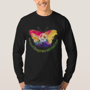 T-shirt Toutes Les Bonnes Choses Sont Sauvage Hippie Papil