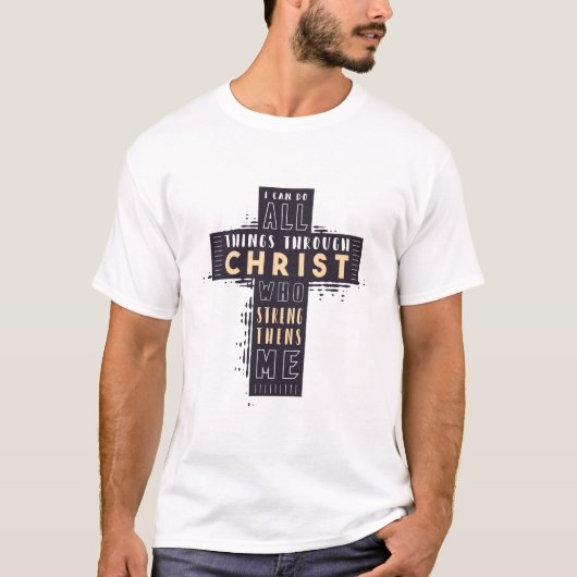 T-shirt Toutes les choses à travers Christ Cross (Devant)
