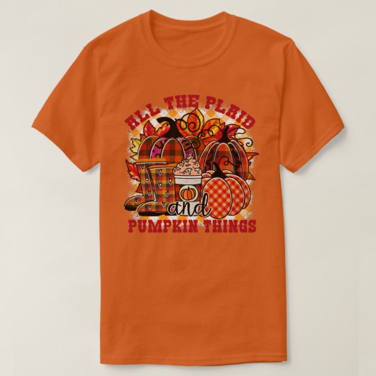 T-shirt toutes les choses plaid et citrouille leopard citr (Design devant)