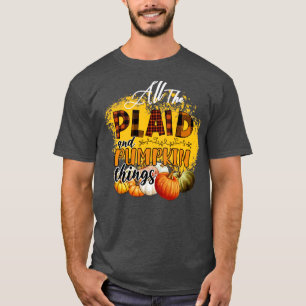 T-shirt Toutes Les Choses Plaid Et Citrouilles