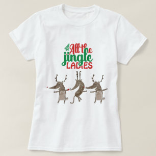 T-shirt Toutes les Dames Jingle Reindeer Drôle Noël T-S