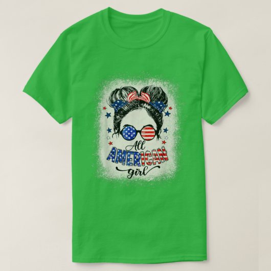 T-shirt Toutes les filles américaines 4 juillet fille Mess (Design devant)