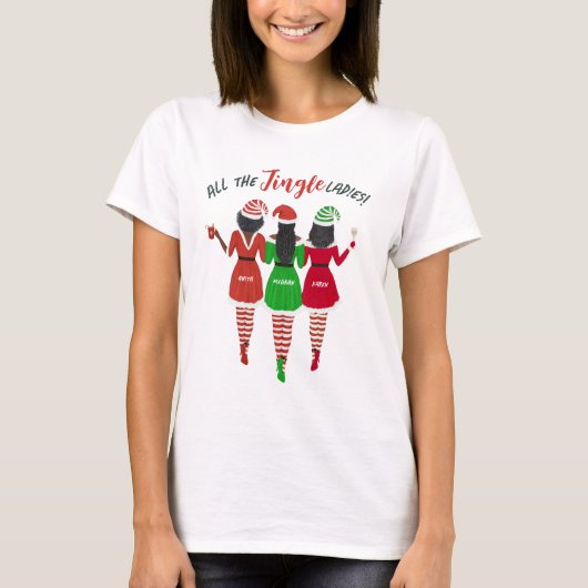 T-shirt Toutes les filles Jingle soeurs Amis Noël (Devant)