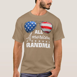 T-shirt Toutes Les Grandma Américaine Drapeau Lunettes de