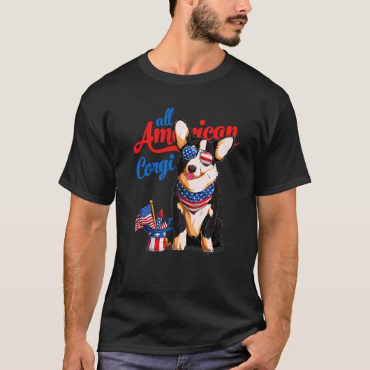 T-shirt Toutes les Lunettes de soleil américaines Corgi Us (Devant)