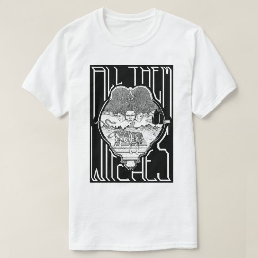 T-shirt Toutes les sorcières ATW noir et blanc. (Design devant)