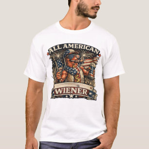T-shirt Toutou Patriotique Américain Fête du 4 Juillet