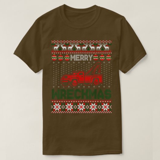 T-shirt Tow Truck Driver Toxits Funy Ugly Christmas Merry  (Design devant)
