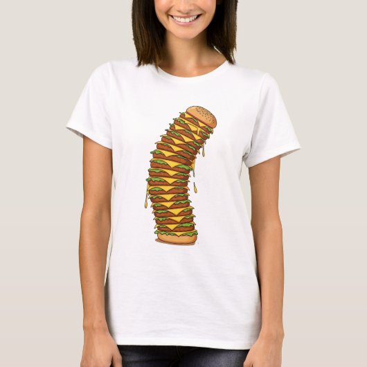 T-shirt Tower of Cheesy Madness – Exaggerated Cartoon (Devant)