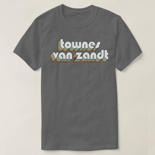 T-shirt Towns Van Zandt Retro Rainbow Typography Faded St (Design devant)