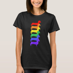 T-shirt Tracé moderne de silhouette de teckel Tolérance Pl