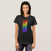 T-shirt Tracé moderne de silhouette de teckel Tolérance Pl (Devant entier)