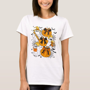 T-shirt Trace Ou Enseignant Fantôme Halloween Retro Flora