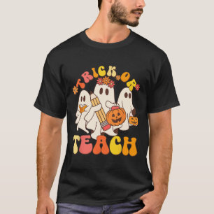 T-shirt Trace Ou Enseigner Ghost Halloween Enseignant Esth