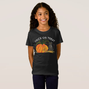 T-Shirt Trace ou traitement Halloween Citrouille Aquarelle