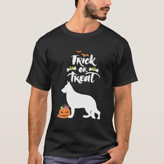 T-shirt Trace Ou Traiter Chien Berger Allemand Halloween C (Devant)