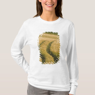 T-shirt Traces de tracteurs à travers le blé, Toscane, Ita