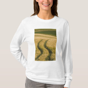T-shirt Traces de tracteurs à travers le blé, Toscane, Ita