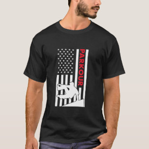 T-shirt Traceur Drapeau américain Parkour 1