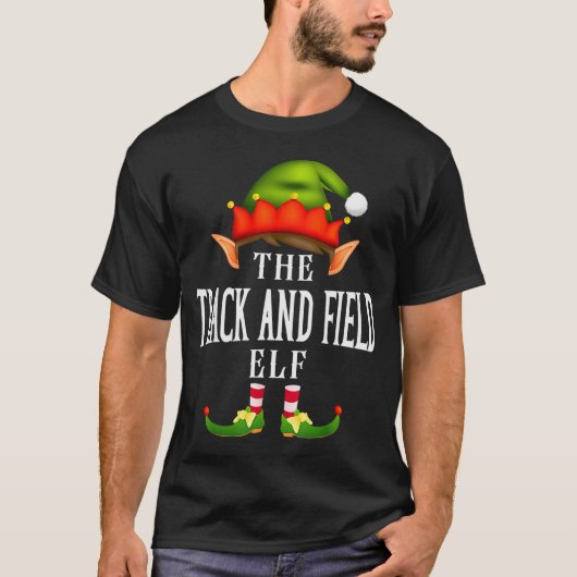 T-shirt Track And Field Elf Group Funny Christmas Pajama P (Devant)