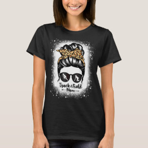 T-shirt Track And Field Mom Messy Bun Coureur de cheveux A