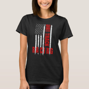 T-shirt Track Racing drapeau américain Motocross Dirt Trac