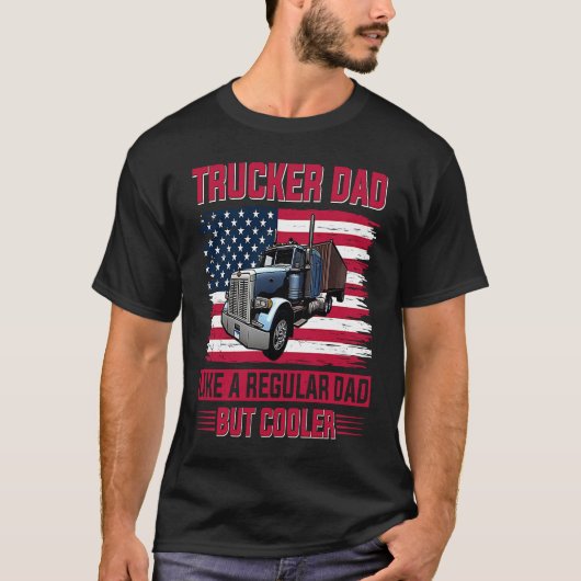 T-shirt Tracker Papa US Drapeau américain Distress Thème N (Devant)